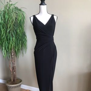 Ralph Lauren black embellished wrap gown